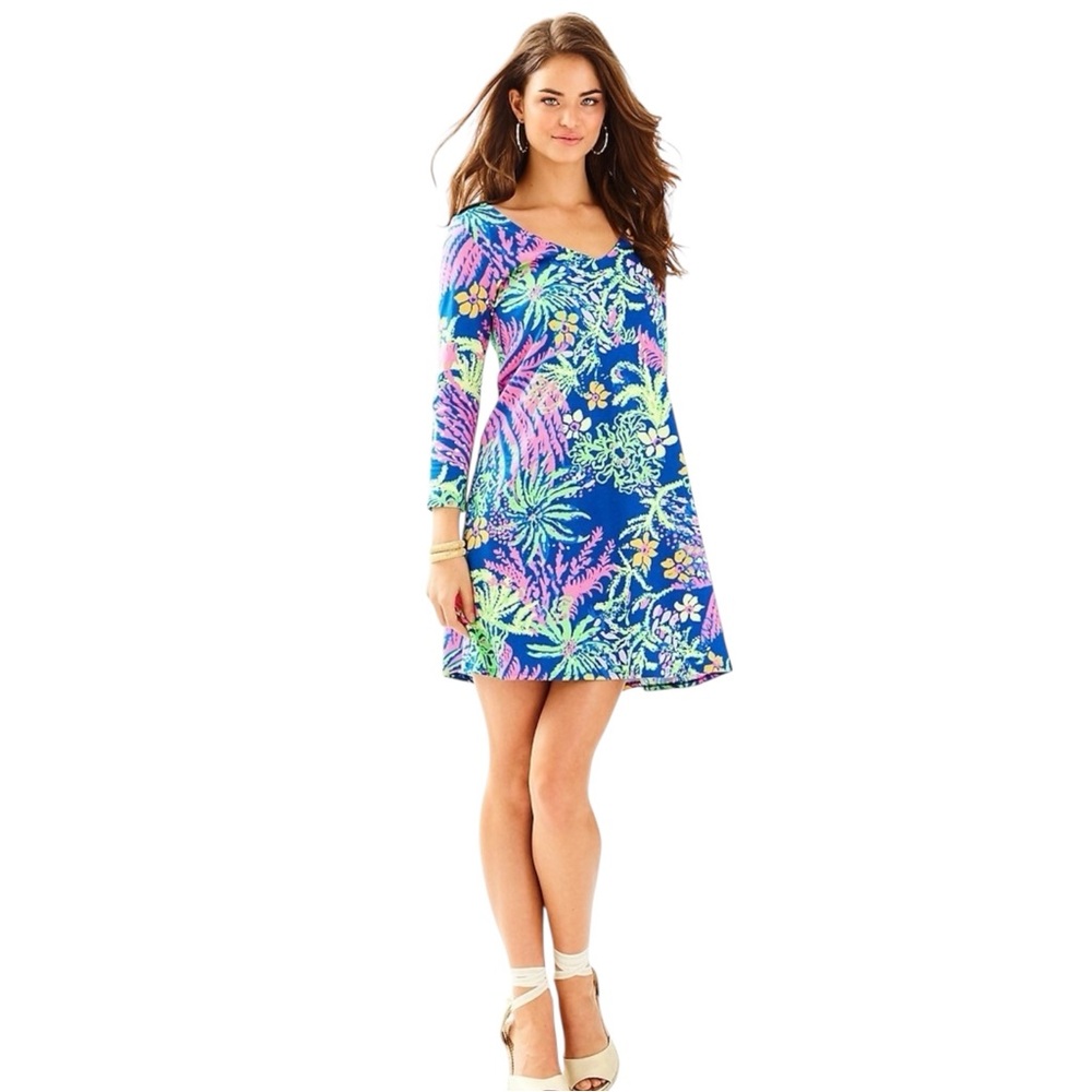 Lilly Pulitzer Erin Dress in Indigo All A Glow Sz XL - Picture 2 of 13